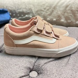 Pink suede Velcro vans